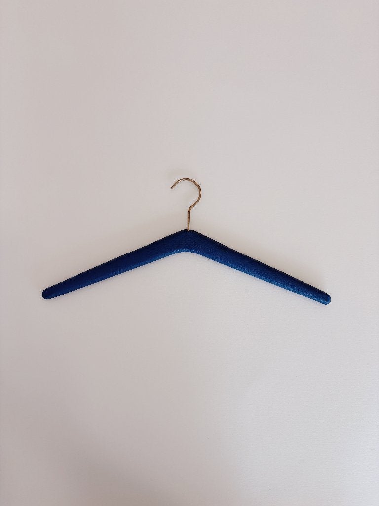 VINTAGE KLEDINGHANGER SKAI LEER | BLAUW, Ophalen of Verzenden, -, -, -