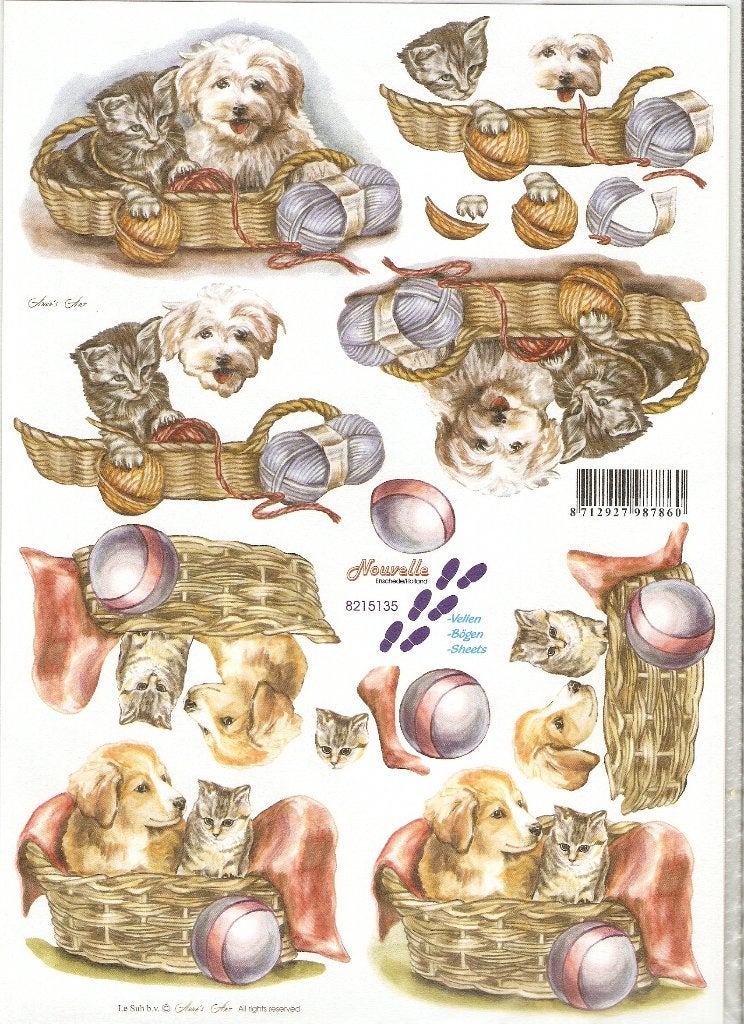 d12 knipvel le suh nouvelle 8215135 honden poezen, Hobby en Vrije tijd, Kaarten | Zelf maken, Ophalen of Verzenden, Nieuw, Dieren