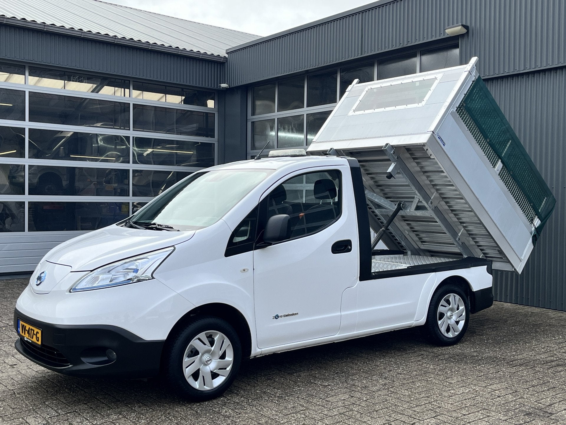 Nissan E-NV200 24KWh Marge BTW VRIJ! Elektrische Kipper Open, Auto's, Stof, Gebruikt, Zwart, Wit