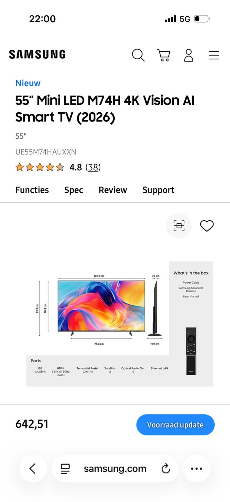 Samsung mini led smart tv 55inch NIEUW!, Audio, Tv en Foto, Televisies, Ophalen, 50 Hz, Zo goed als nieuw, Samsung