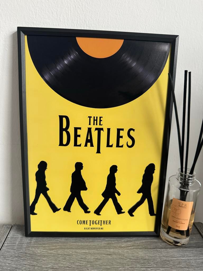 The Beatles Poster Ingelijst 21x30cm, Verzamelen, Posters, Met lijst, A4 of kleiner, Ophalen of Verzenden, Muziek