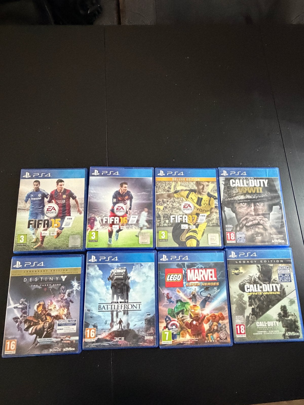 PS4 Games Bundel: FIFA, Call of Duty, Star Wars, Lego Marvel, Gebruikt, Vanaf 18 jaar, Overige genres, Eén computer