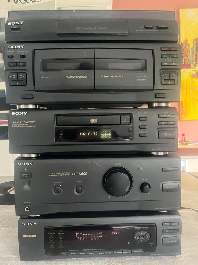 Sony LBT-N500 Hifi-set met platenspeler, CD en dubbel casset, Ophalen, Cassettedeck, Losse componenten, Zo goed als nieuw