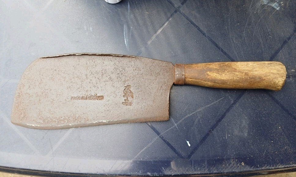 Antiek hakmes " BRADES Made in England" met houten handvat, Antiek en Kunst, Ophalen of Verzenden