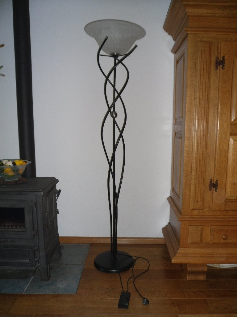 staande vloerlamp, Huis en Inrichting, Lampen | Vloerlampen, Ophalen, Gebruikt, Glas, 150 tot 200 cm