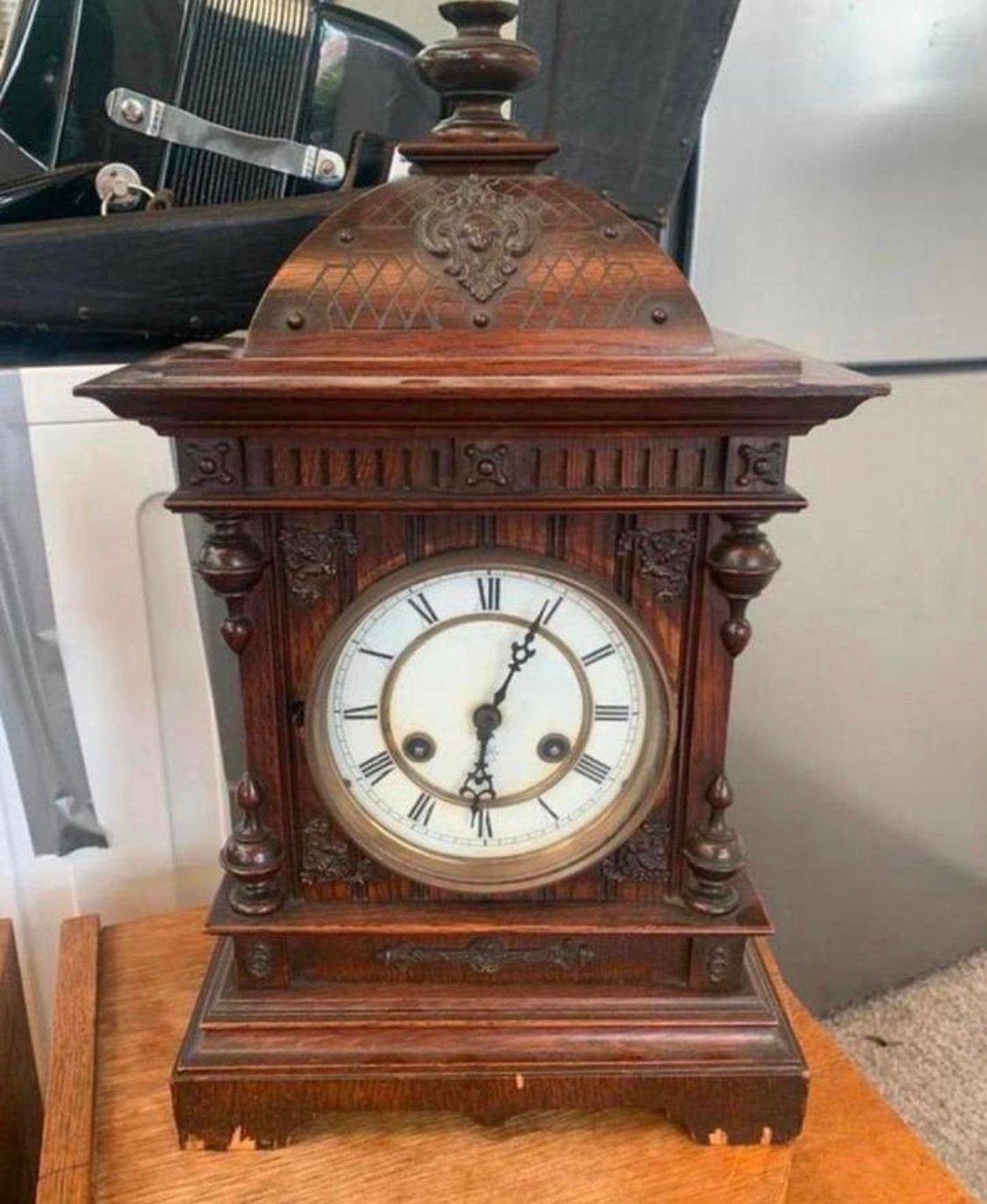 Klok Junghans Duitse antieke art deco tafel klok, Antiek en Kunst, Antiek | Klokken, Ophalen of Verzenden