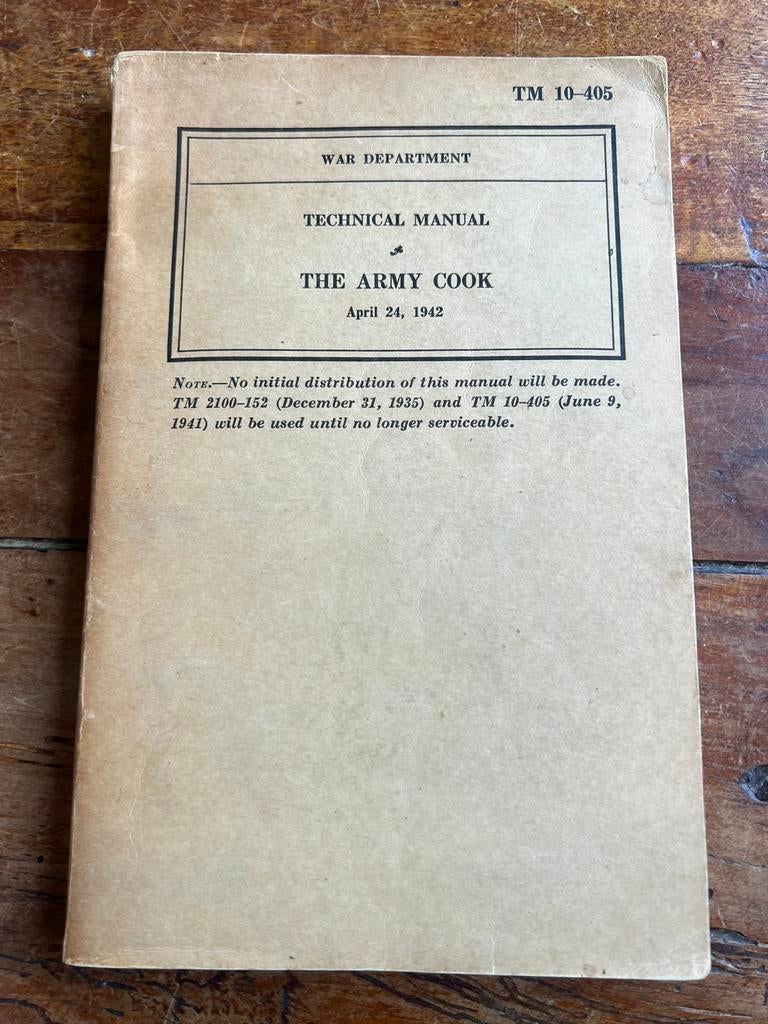 WO2 Amerikaans voorschrift veldkok keuken recepten 1942, Amerika, Ophalen of Verzenden, Boek of Tijdschrift