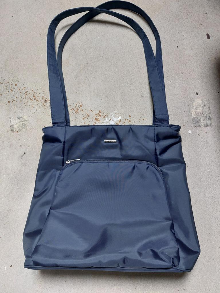 Donkerblauwe schoudertas van Puccini, Sieraden, Tassen en Uiterlijk, Ophalen, Zo goed als nieuw, Blauw, Overige merken