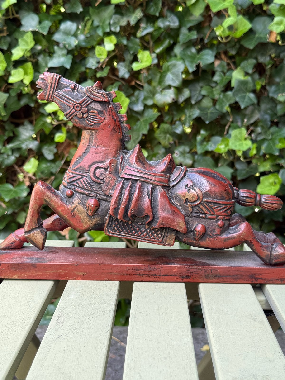Houten Paardenbeeld - 20 cm hoog, 30 cm breed, Ophalen of Verzenden, Zoogdier, 20 - 50 cm, Beeld