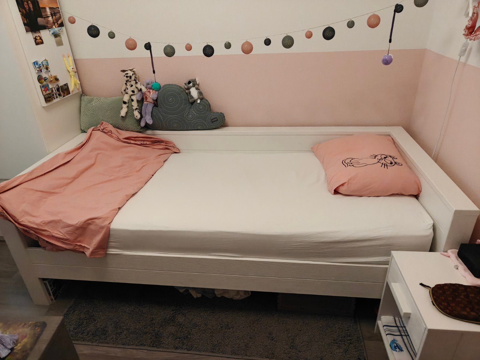 Woood bed 90x200 wit, 90 cm, Eenpersoons, Wit, Ophalen of Verzenden