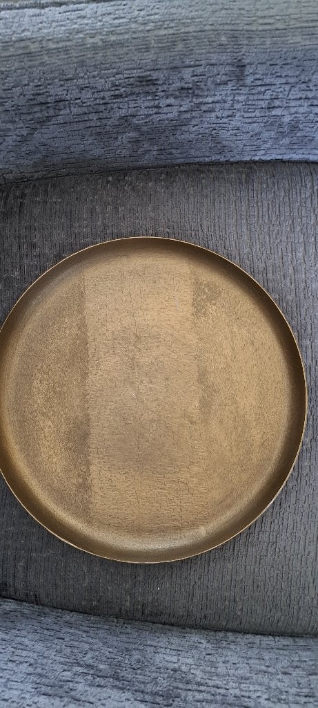 Koperen dienblad, Huis en Inrichting, Woonaccessoires | Dienbladen, Ophalen, Rond, Metaal, Overige typen
