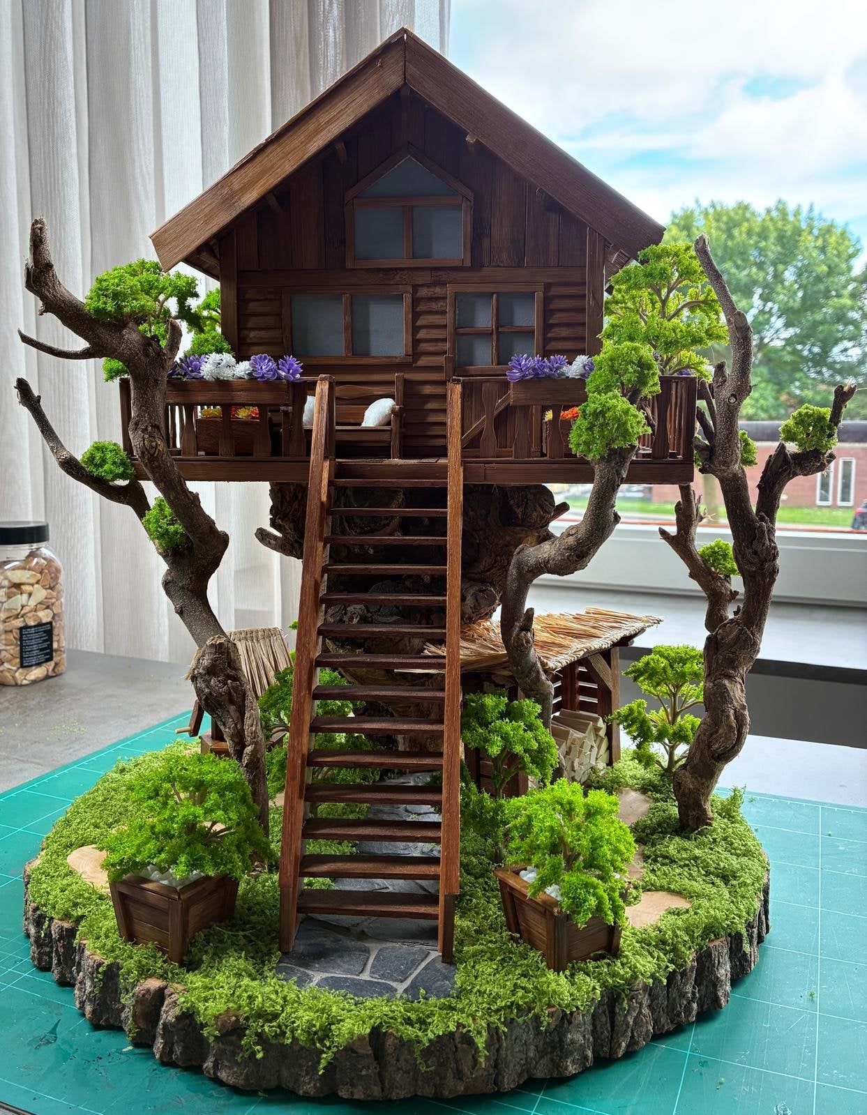 Handgemaakte miniatuur boomhut, Ophalen, Nieuw
