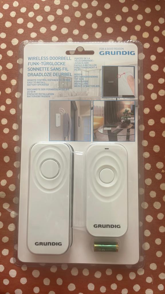 Grundig Draadloze Deurbel - Nieuw in Verpakking, Ophalen of Verzenden, Nieuw, Draadloos