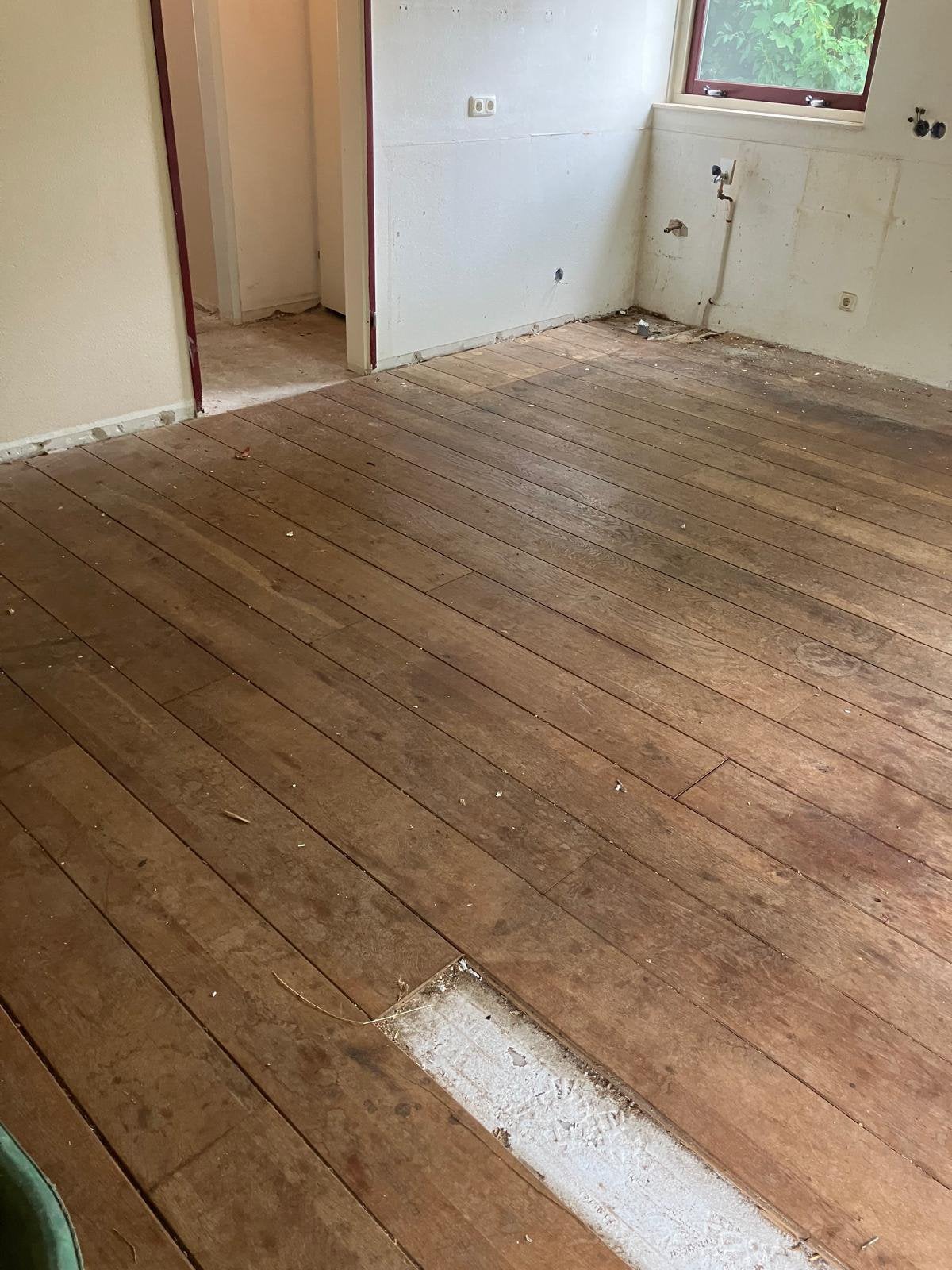 Partij massieve eiken vloerplanken – 40m² –, Ophalen, Gebruikt, Vloerdelen of -planken, 10 m² of meer