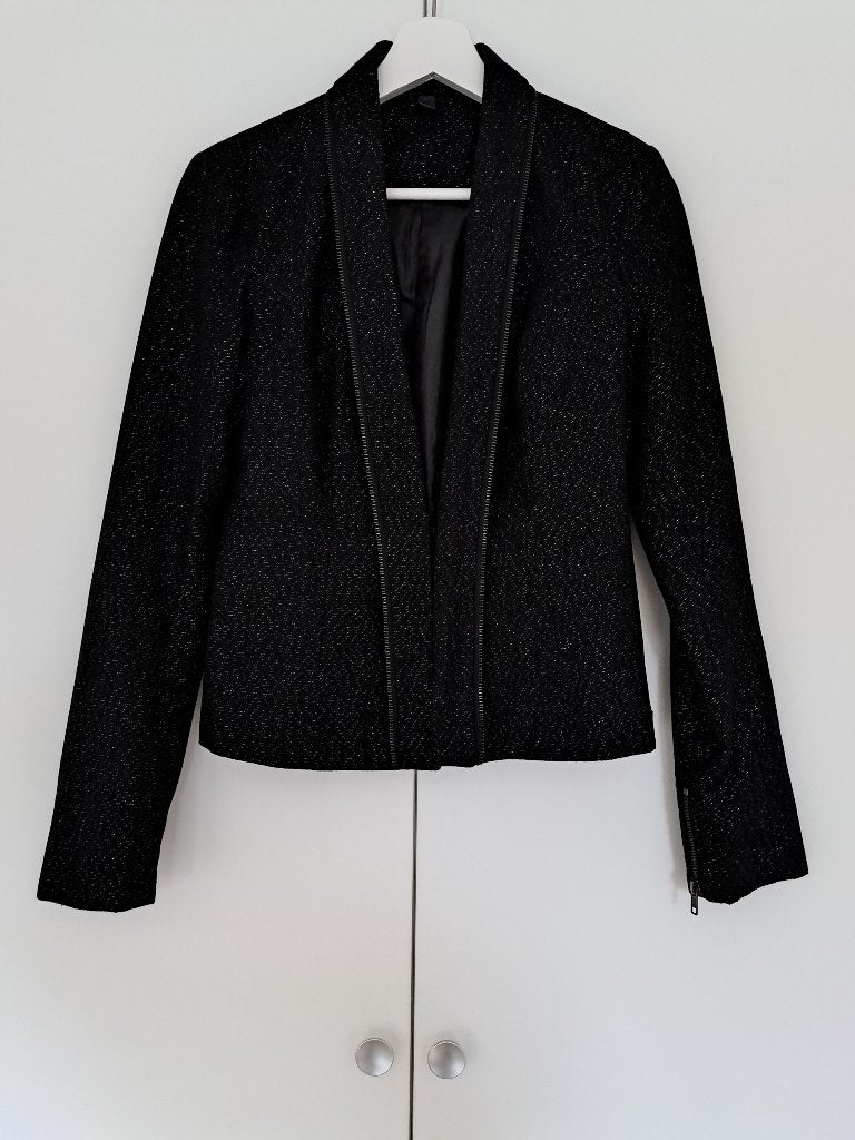 Mooie zwarte glitter blazer dame merk Wink Jeans maat 36 / S, Kleding | Dames, Zwart, Wink Jeans, Ophalen of Verzenden, Zo goed als nieuw