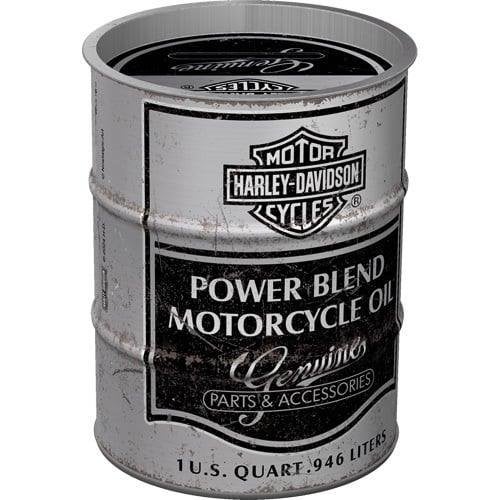 Harley Davidson oil barrel reclame spaarpot van metaal deco