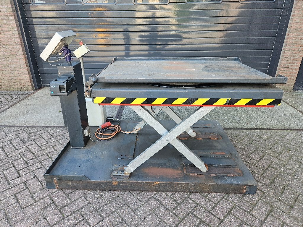 Flexlift heftafel 1000 Kg. met draaiplateau + weegschaal, Ophalen, Gebruikt