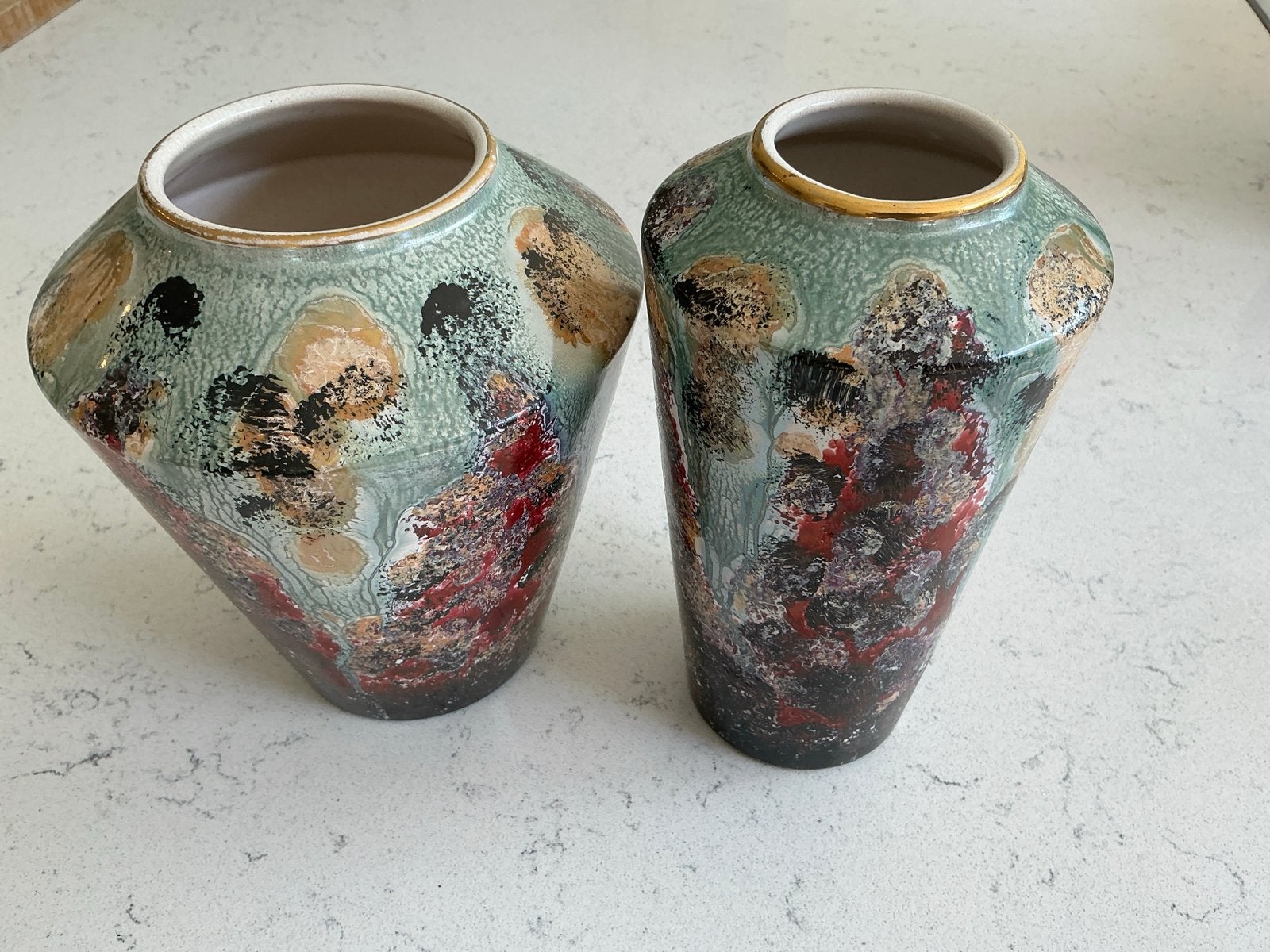 Set van 2 vintage West Germany vazen, Fat Lava stijl, Ophalen