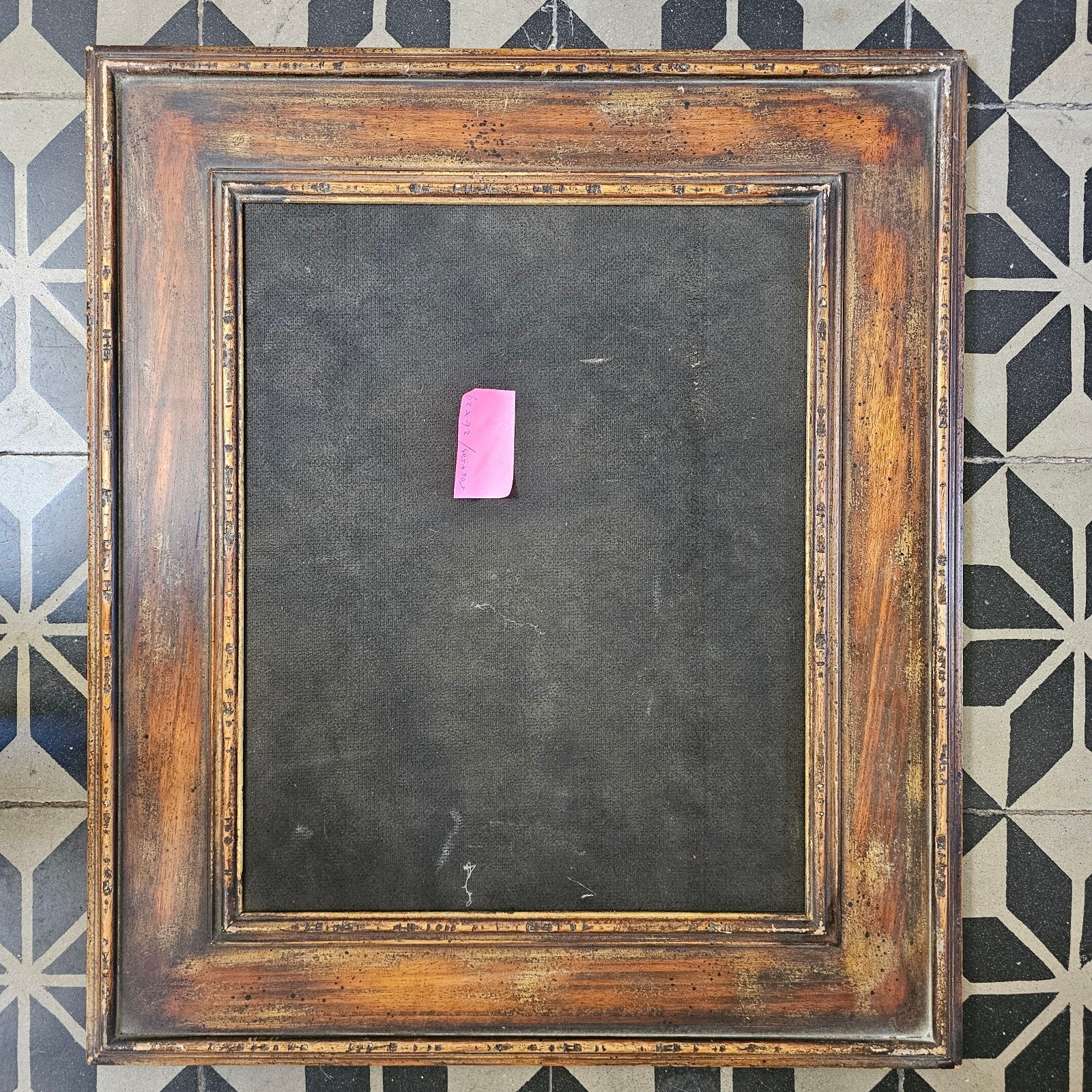Vintage houten lijst met board, Bruin, Gebruikt, Schilderijlijst, Ophalen of Verzenden