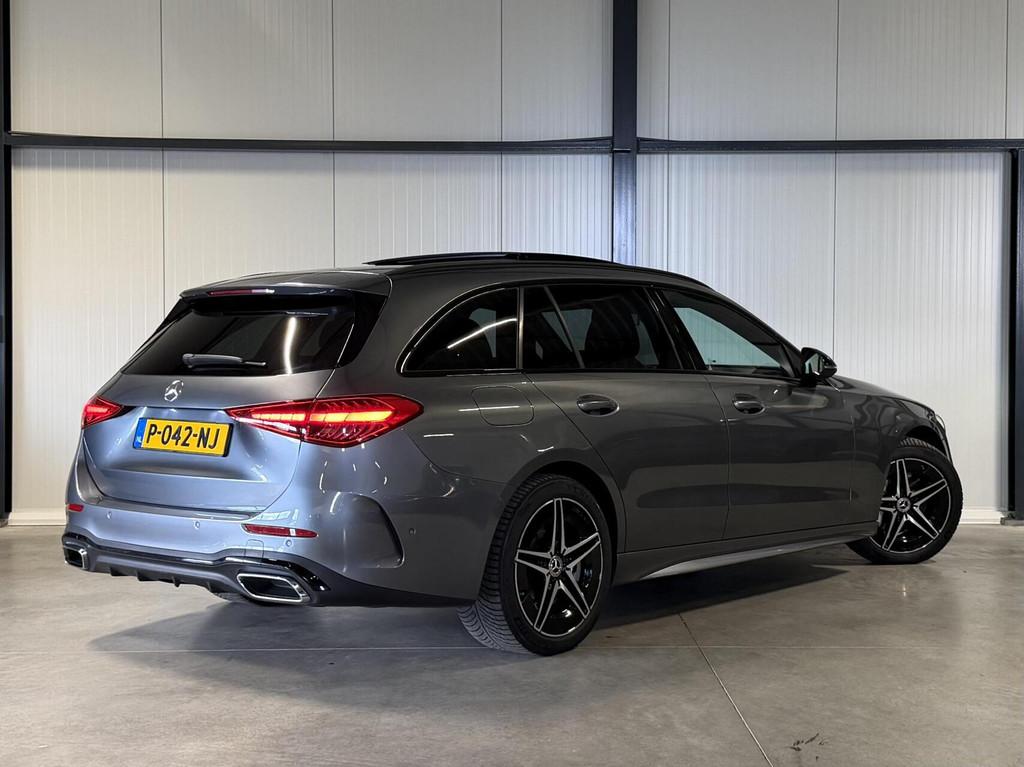 Mercedes C-klasse Estate 300 e AMG Line Pano Sfeer Leer NAP, Auto's, Mercedes-Benz, Automaat, Achterwielaandrijving, Euro 6, 4 cilinders