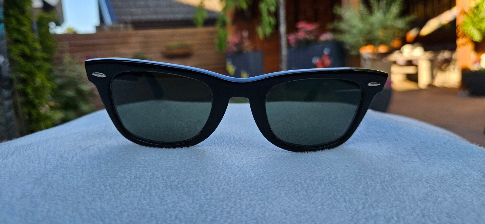 Vintage Ray-Ban Wayfarer Zonnebril Zwart, Zonnebril, Zwart, Ophalen of Verzenden, Zo goed als nieuw