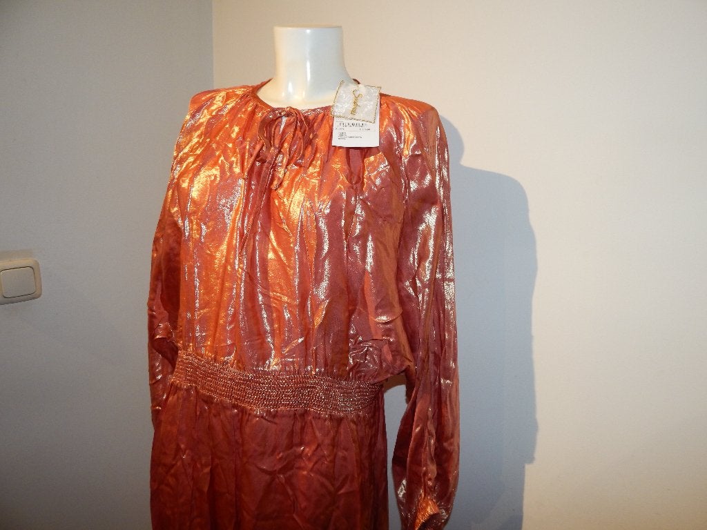 Sundress Nieuwe maxi dress koraal kleur glans nieuw XL/XXL, Verzenden, Maat 46/48 (XL) of groter, Nieuw, Oranje