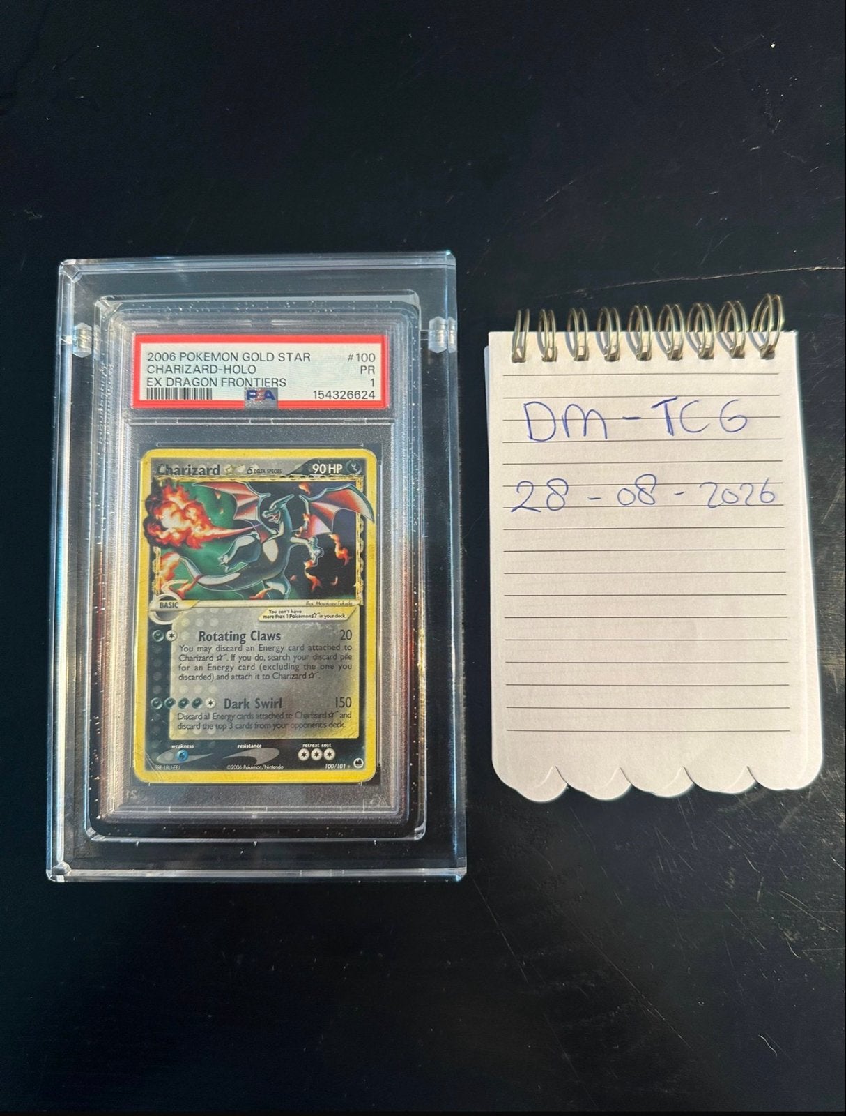 Charizard Gold Star 100/101 PSA 1 - EX Dragon Frontiers 2006, Ophalen, Gebruikt, Losse kaart, Foil