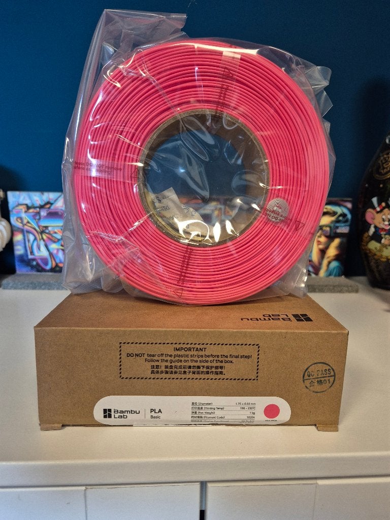 Bambu Lab PLA Basic Hot Pink Filament 1.75mm 1kg, Computers en Software, 3D-printerbenodigheden, Nieuw, Filamentrollen, Ophalen of Verzenden
