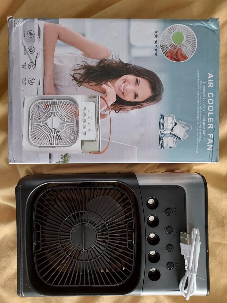Mini Air Cooler Fan met LED en Timer - Draagbaar, Ophalen, Tafel- of Grondventilator, Minder dan 60 m³, Timer