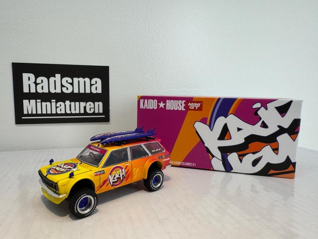 Mini GT Datsun 510 Wagon Kaido Islands V1 1:64 Kaido House, MiniGT Kaido House, Auto, Nieuw, Ophalen of Verzenden