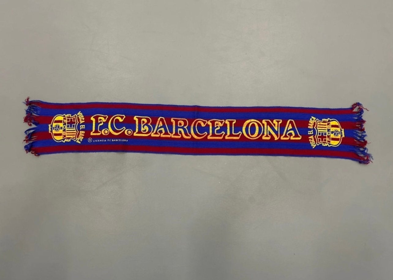 Fc barcelona sjaal scarf vintage, Ophalen of Verzenden, Zo goed als nieuw, Buitenlandse clubs