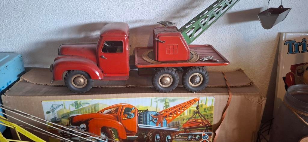 Berkenkamp&Schleuter blikken kraanwagen takelwagen truck, Antiek en Kunst, Antiek | Speelgoed, Ophalen of Verzenden