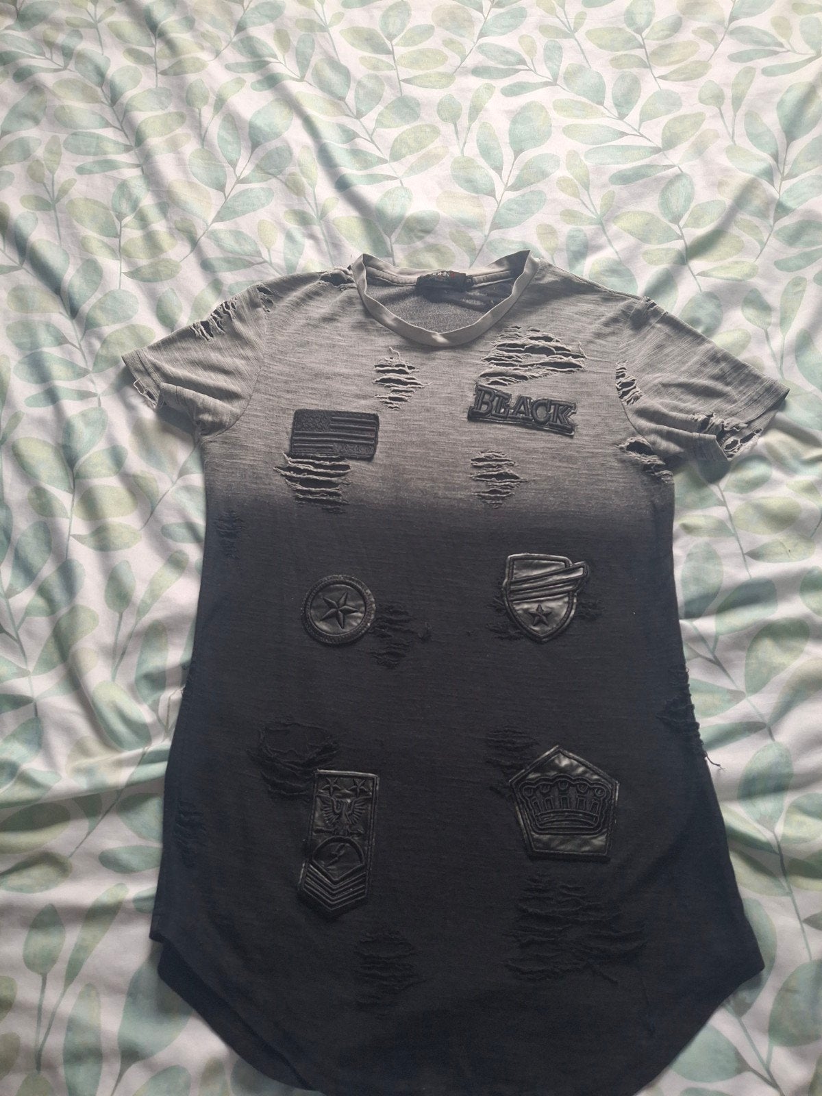 Mooi John H T-shirt met patches en distressed look, Kleding | Heren, Meerkleurig, Ophalen of Verzenden, JOHN H, Gedragen