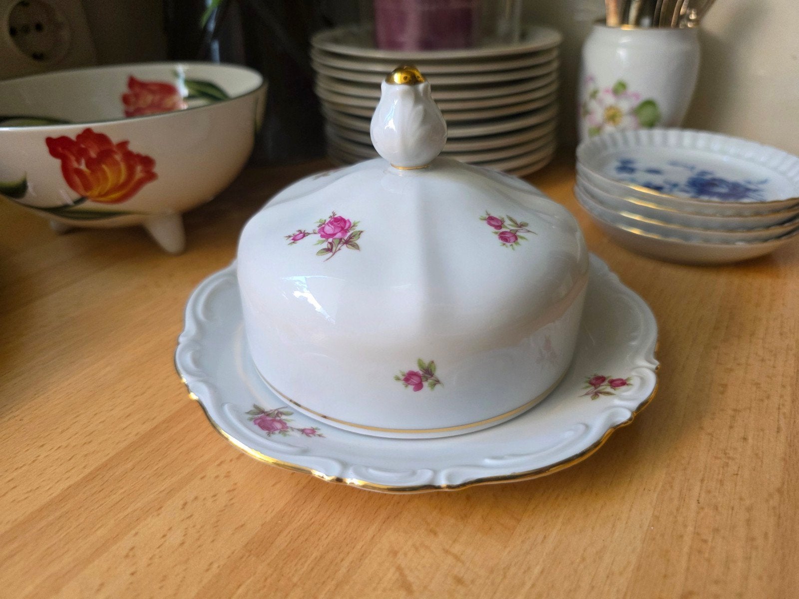 Botervloot met roosjes, Ophalen of Verzenden
