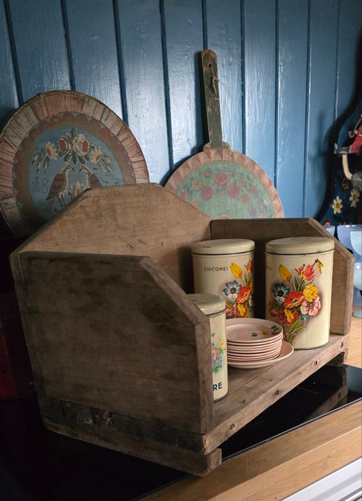 Superleuke oude houten aardappelbak snijbak bak, Ophalen of Verzenden