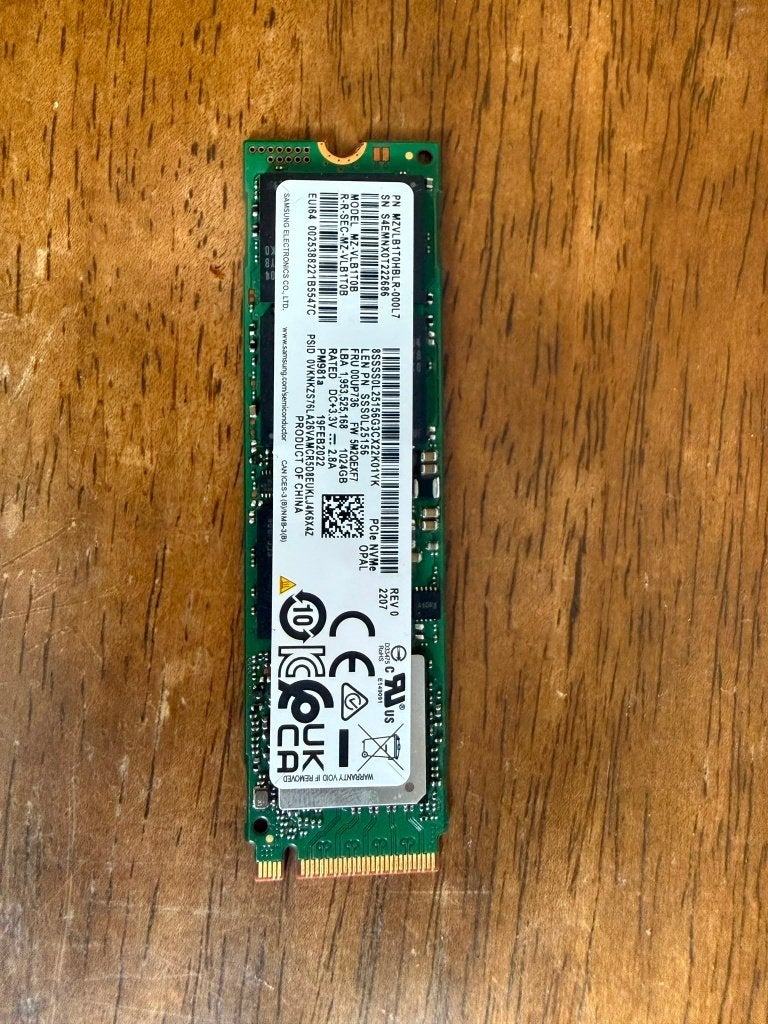 Samsung 1TB M.2 nvme ssd, Intern, Gebruikt, Ophalen of Verzenden, Samsung