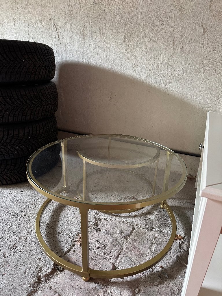 Salontafels rond messing, Huis en Inrichting, Tafels | Salontafels, Ophalen, 50 tot 100 cm, Rond, Nieuw