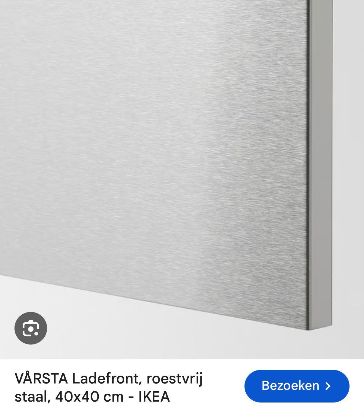 VÅRSTA Ladefront, roestvrij staal, 40x40 cm - IKEA, Ophalen of Verzenden, Nieuw, Metaal of IJzer, Klemhekje