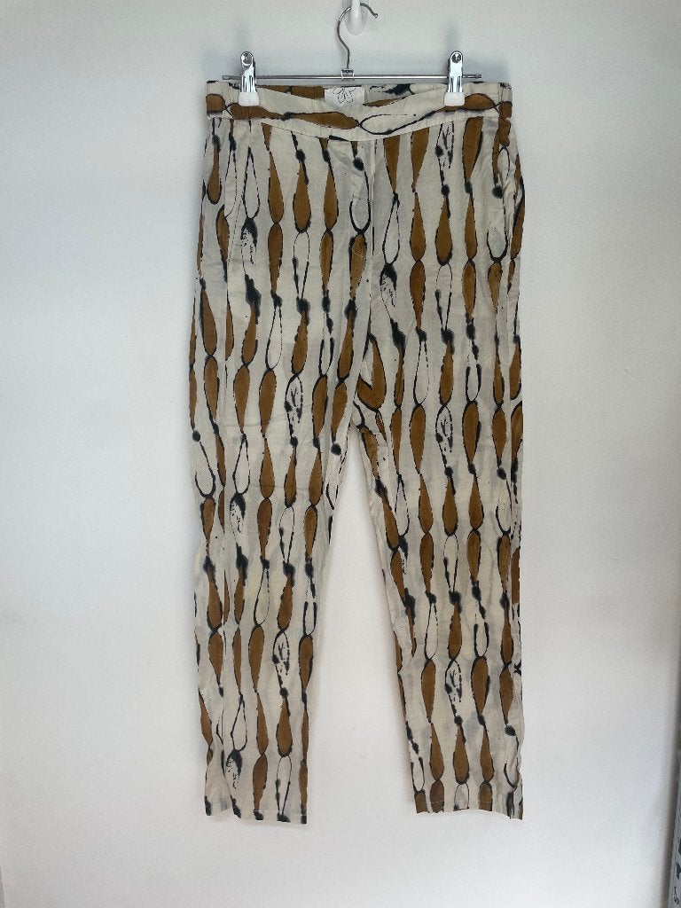 Diega Pacifio beige pull on broek S zwart druppel patroon, 6 rue Béranger 75003 Paris, Eshop@diega.fr, Beige, Ophalen of Verzenden