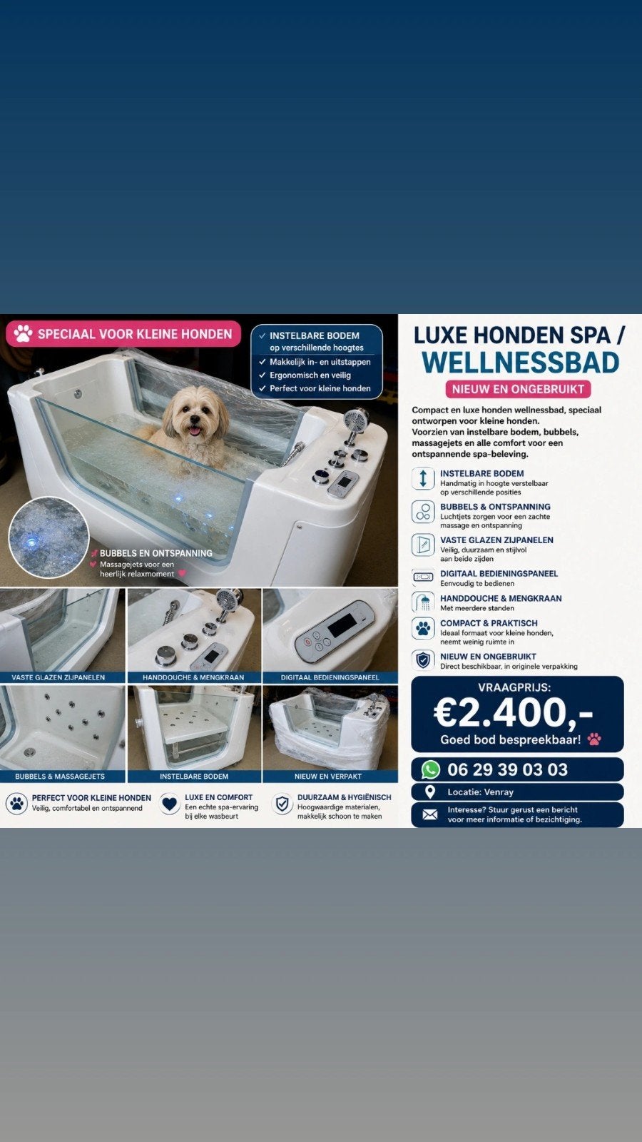 Honden bad lux, Dieren en Toebehoren, Ophalen, Nieuw