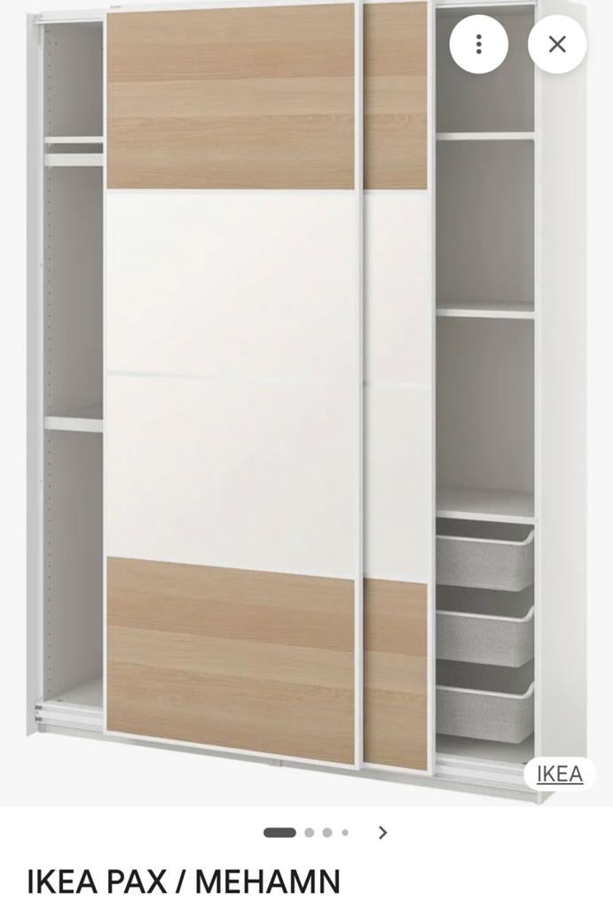 MEHAMN kastdeur panelen beuken creme, Ophalen of Verzenden, Zo goed als nieuw, 25 tot 50 cm, Minder dan 100 cm