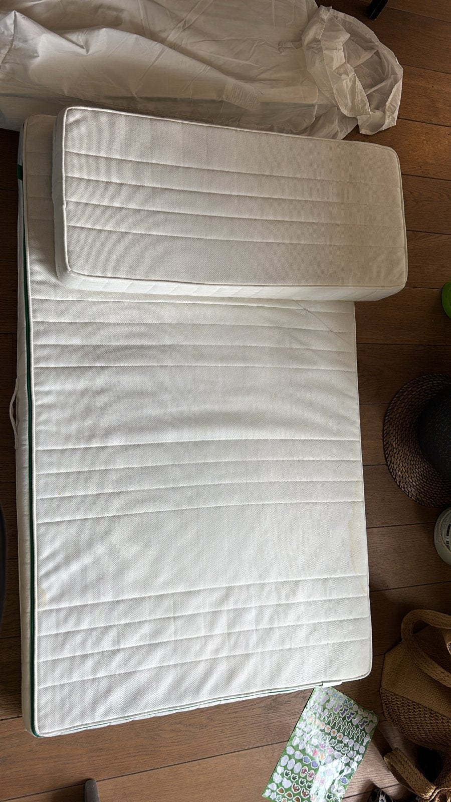 IKEA OMSINT meegroeimatras met uitwasbare hoes, Ophalen, Gebruikt, Eenpersoons, Overige maten