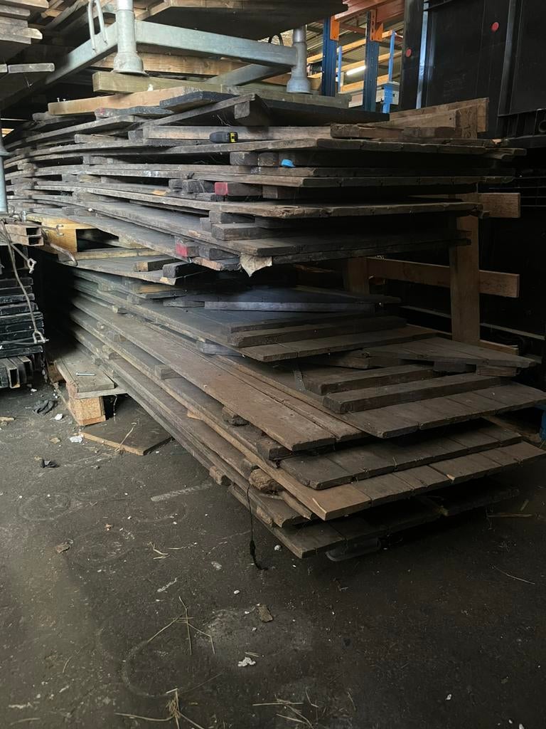 Vlonder vloerdelen +/- 60 m2, Ophalen, Gebruikt, Minder dan 25 mm, Overige typen