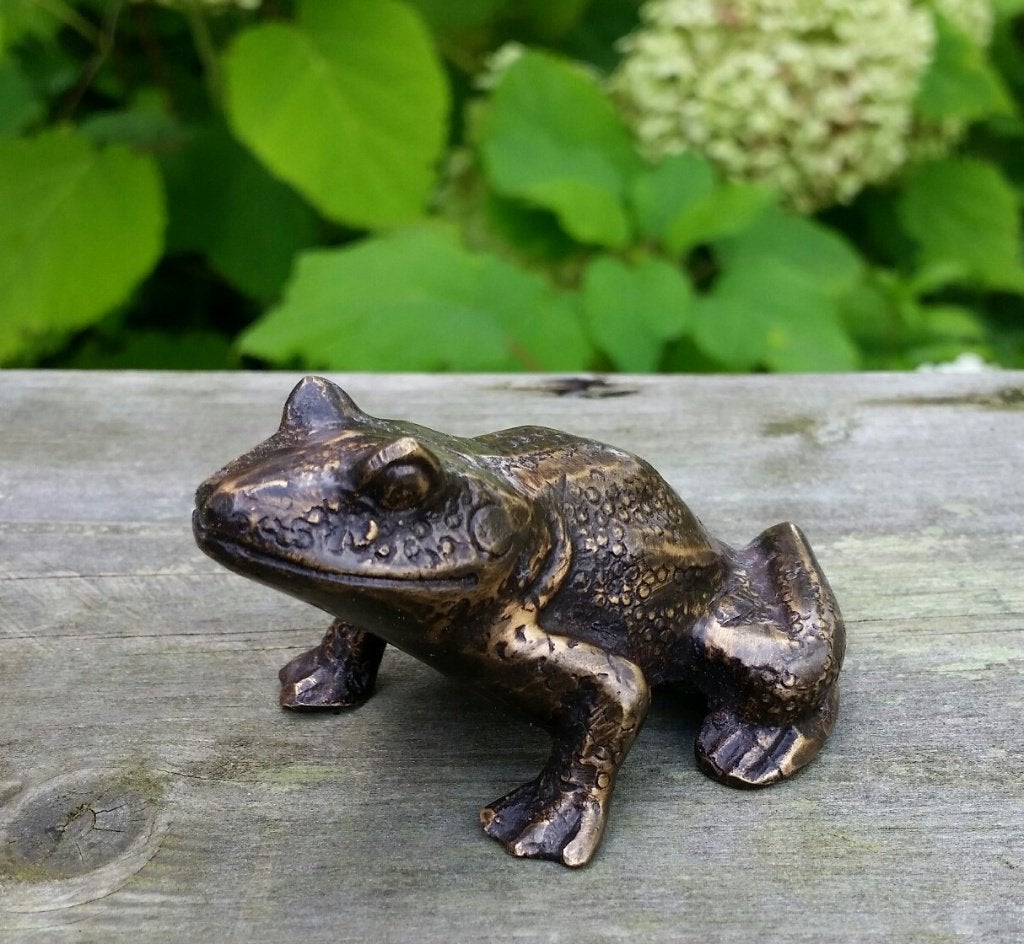PAD / BRONZEN BEELD / kikker, Tuin en Terras, Dierenbeeld, Nieuw, Info@huisentuindecoratiemarie.nl, Huis en tuin decoratie marie