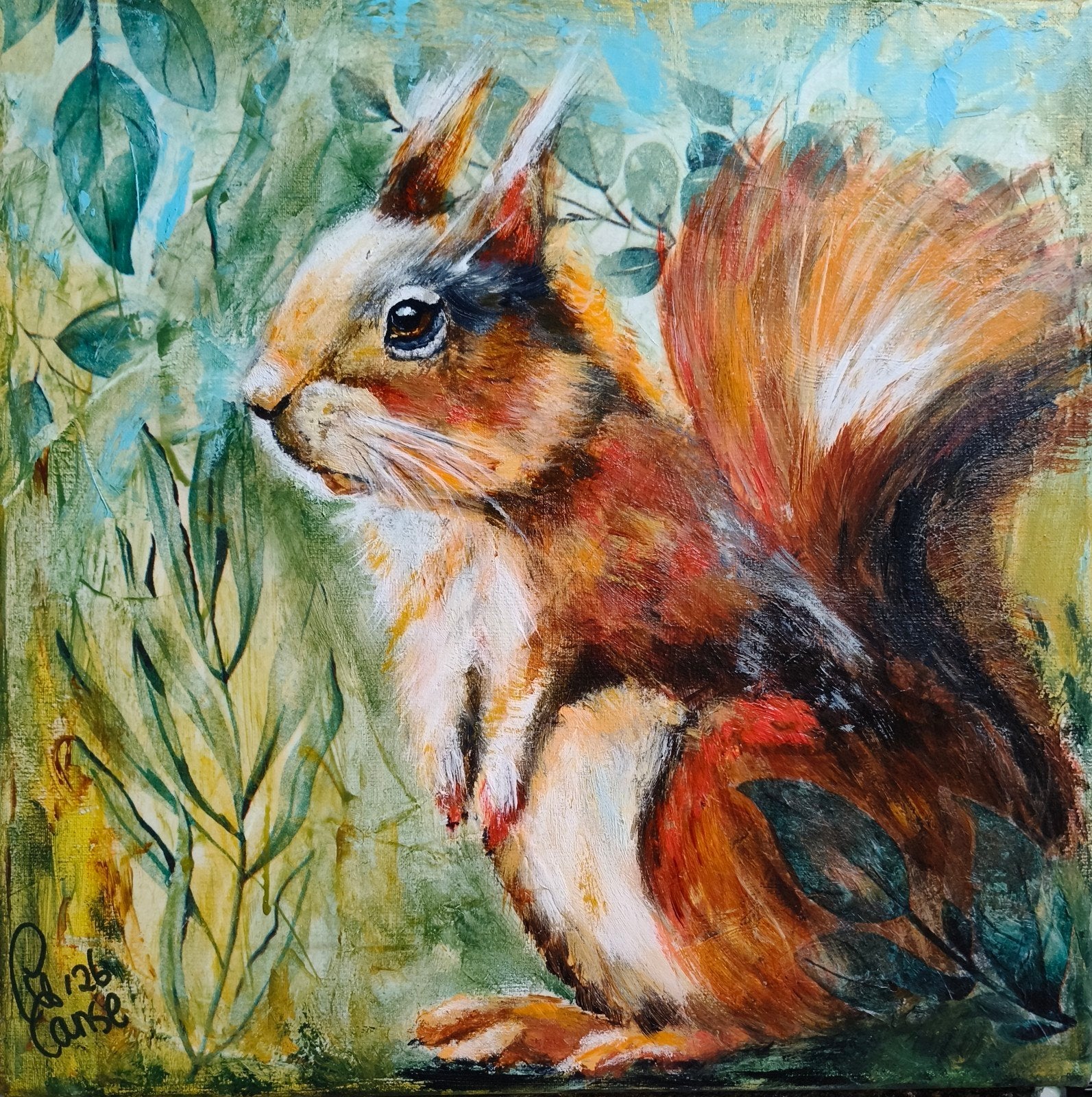 schilderij eekhoorn, Ophalen of Verzenden