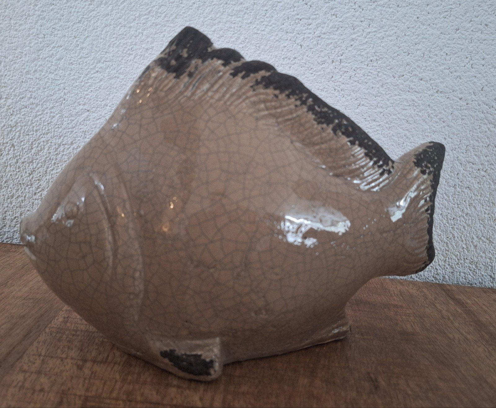 Keramieken vis 'Fina' - 17cm hoog, 25cm lang, Huis en Inrichting, Ophalen of Verzenden