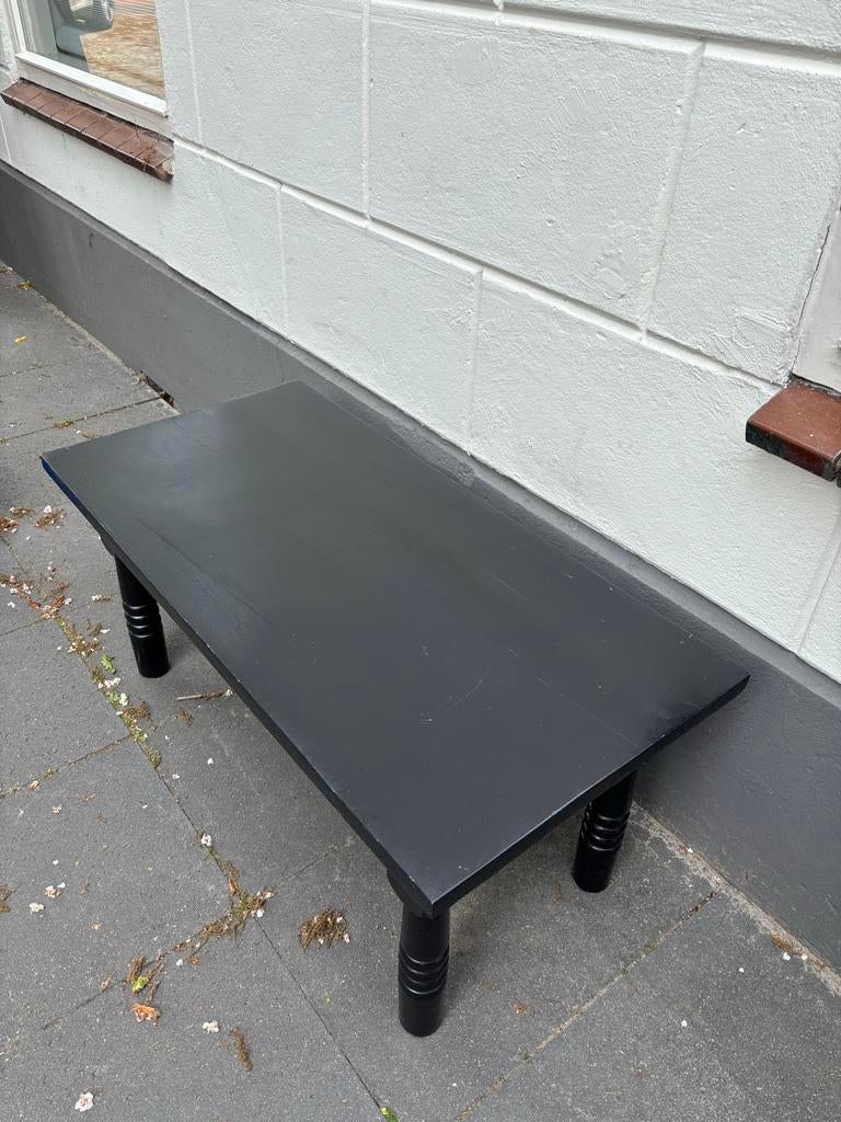 Zwarte grenen houten salontafel 100x50x45 cm, Huis en Inrichting, Ophalen, Gebruikt, 100 tot 150 cm, 50 tot 100 cm