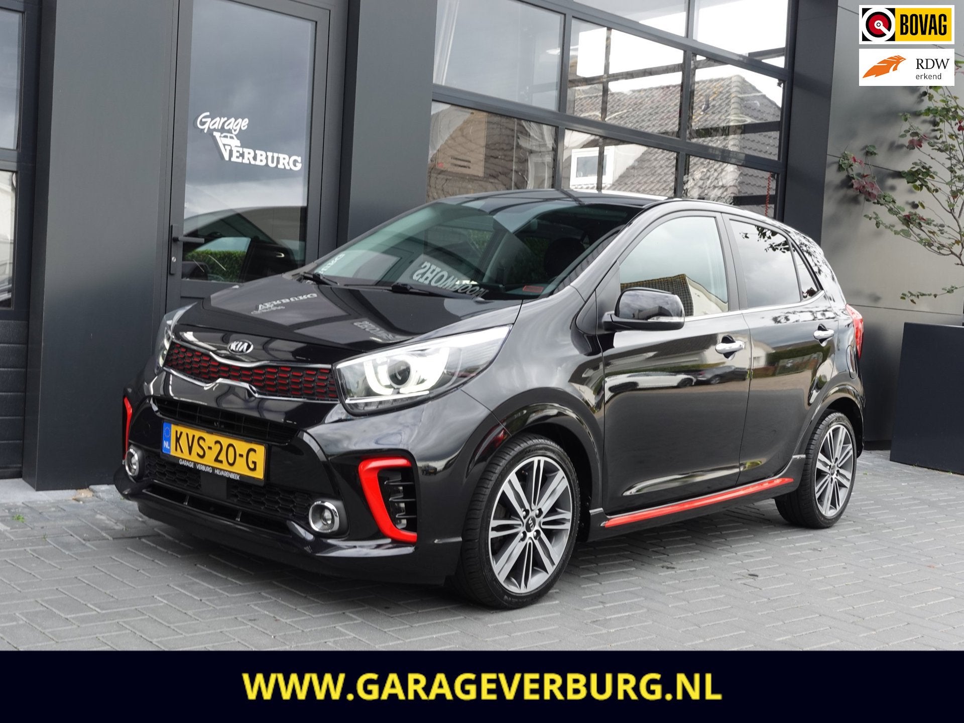 Kia PICANTO 1.2 CVVT GT-Line Automaat (Navi/Carplay,Camera,C, Auto's, Gebruikt, 4 cilinders, Zwart, Bedrijf
