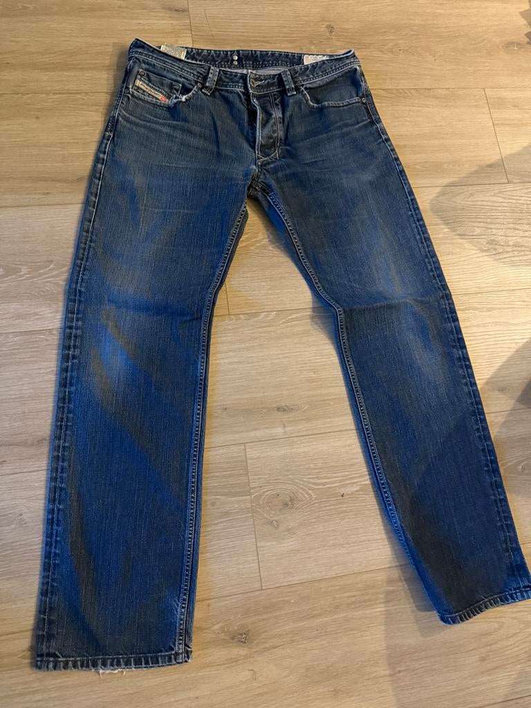 Diesel Larkee- Donkerblauw 34/34, Ophalen of Verzenden, Gedragen, Blauw, W33 - W34 (confectie 48/50)
