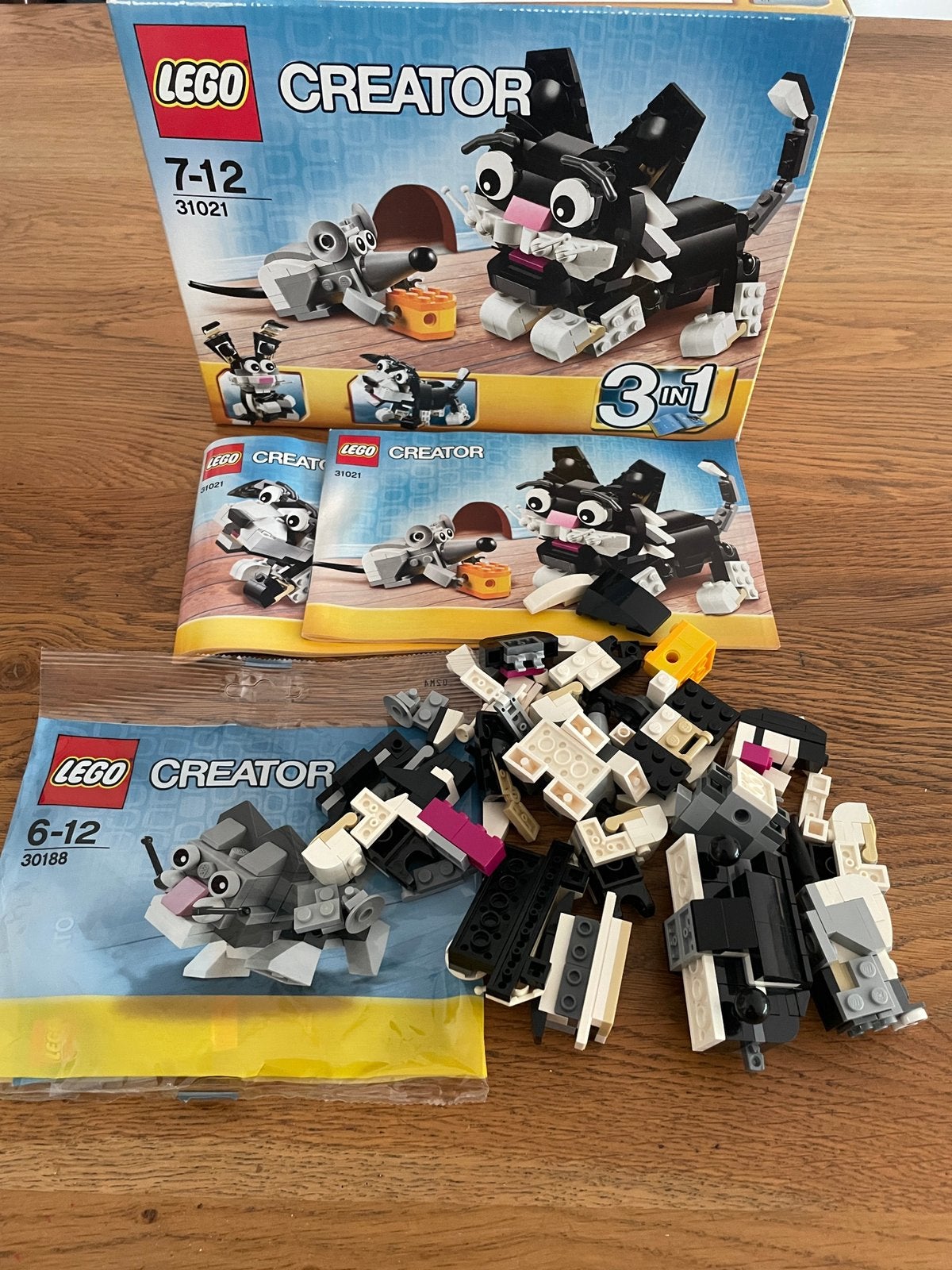 LEGO Creator 31021 Harige Beestjes & 30188 Vrolijke Kat, Kinderen en Baby's, Speelgoed | Duplo en Lego, Gebruikt, Lego, Ophalen of Verzenden